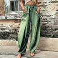 thumbnail image 1 of HUPOM Cropped Pants Women Womens Pants Trousers High Waist Rise Long Straight-Leg Mint Green XL, 1 of 7
