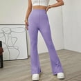 thumbnail image 1 of HUPOM Dress Pants Women Cargo Pants Trousers High Waist Rise Full Straight-Leg Purple L, 1 of 6