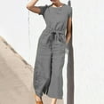 thumbnail image 1 of HUPOM Dress Pants Women Pants Carpenter Low Waist Rise Short Slim Straight Gray M, 1 of 9
