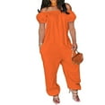 thumbnail image 1 of HUPOM Dress Pants Women Pants Chinos High Waist Rise Short Straight-Leg Orange 2XL, 1 of 1