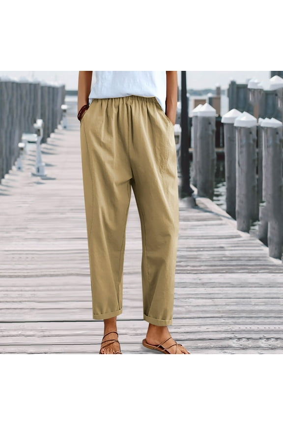 Dress Pants Women Womens Pants Commuter High Waist Rise Full Slim Bootcut Khaki M