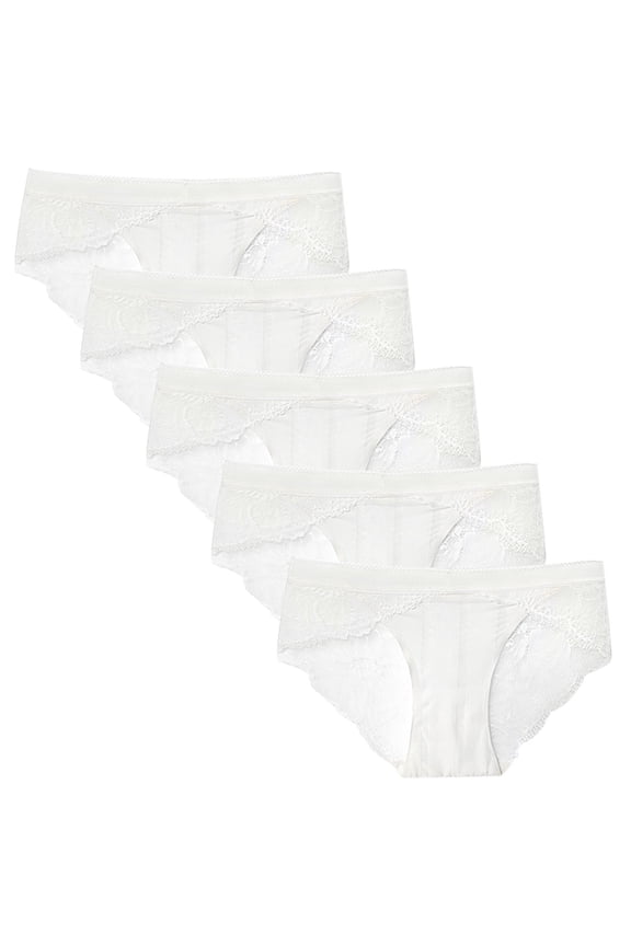 Eatable Panties Underwear For Women Briefs Casual Tie Seamless Waistband White L