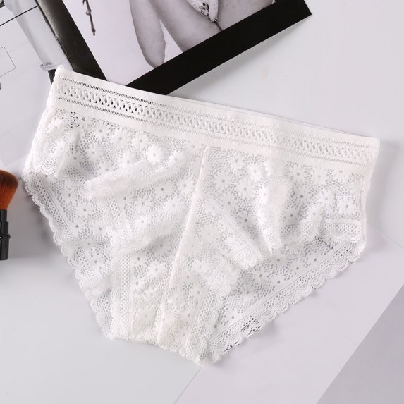 HUPOM Feminine Underwear For Men Girls Panties Briefs Activewear Tie Elastic Waist White One Size