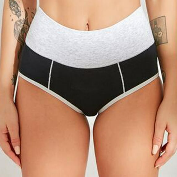 HUPOM Feminine Underwear For Men Girls Panties High Waist Activewear Tie Banded Waist Black XL