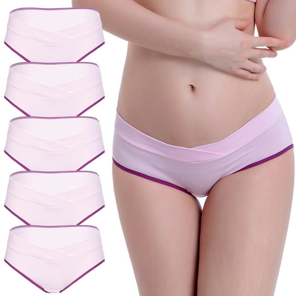 HUPOM Feminine Underwear For Men Girls Panties Period Leisure Tie Drop Waist Pink L