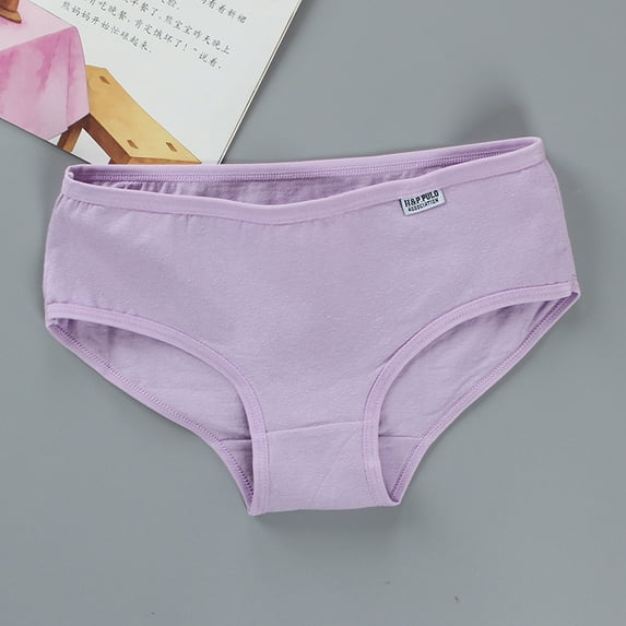 HUPOM Girls Panties Girls Underwear Briefs Leisure Tie Drop Waist Purple One size
