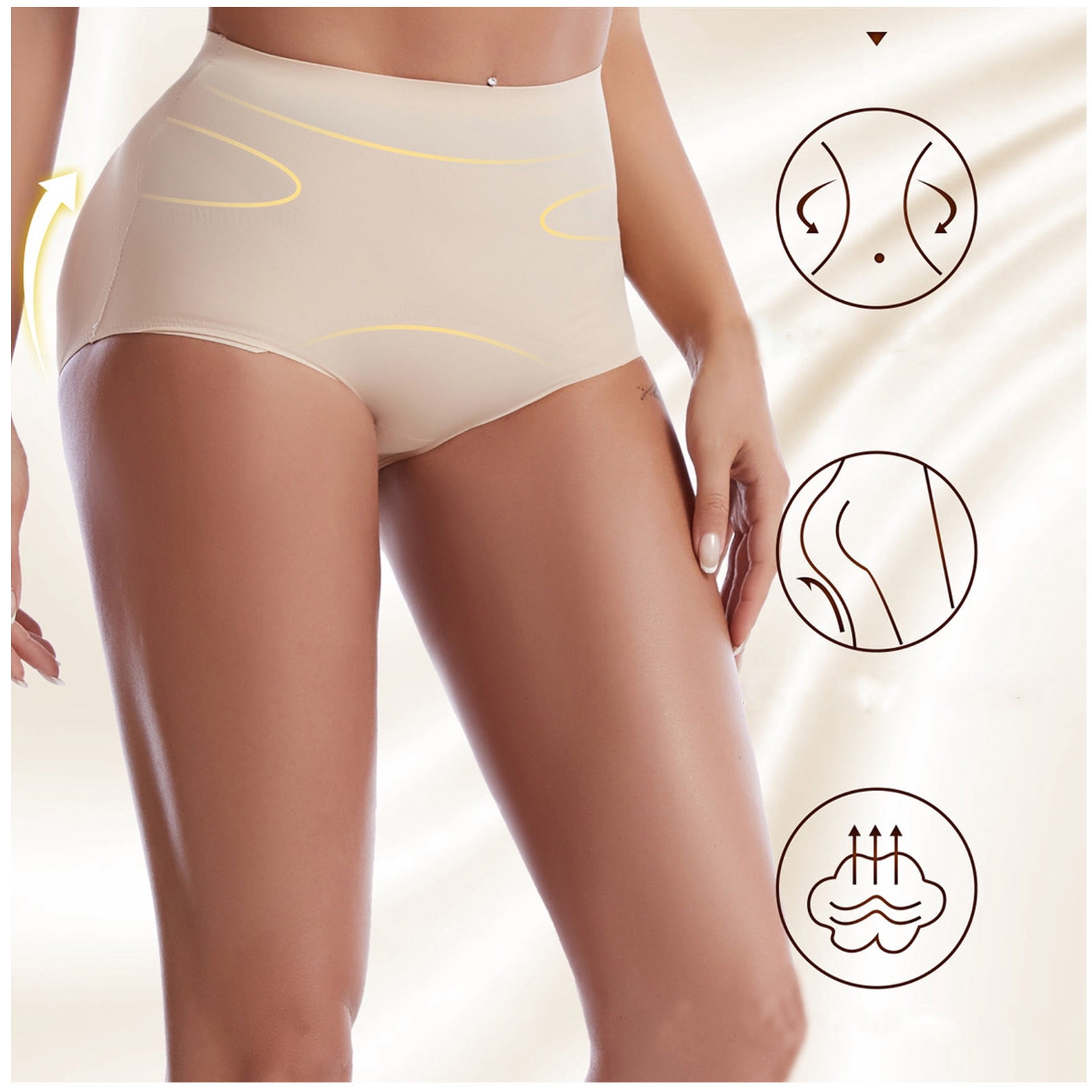 HUPOM Girls Panties Underwear For Women In Clothing Pants Leisure Tie Comfort Waist Beige L