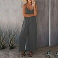 thumbnail image 1 of HUPOM Goth Pants Cargo Pants Casual Mid Waist Rise Full Straight-Leg Gray S, 1 of 6