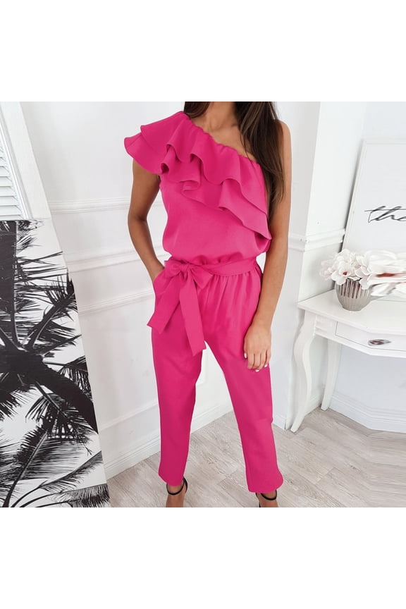 Goth Pants Women Capri Pants Capris High Waist Rise Short Straight-Leg Hot Pink XL