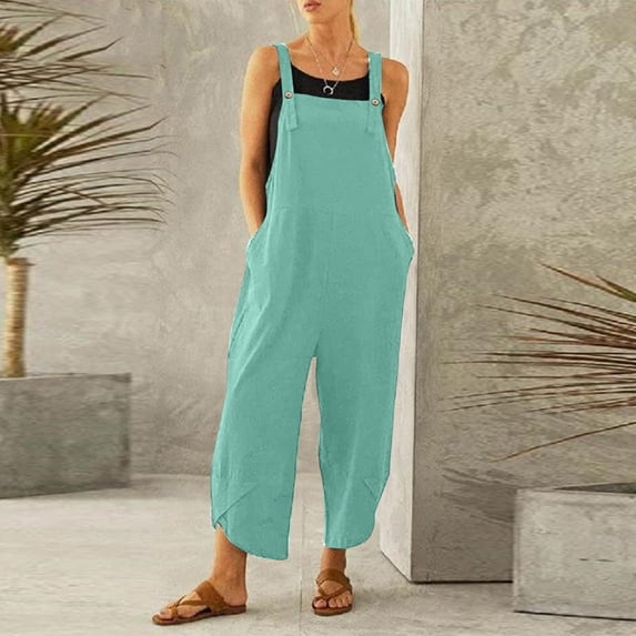 HUPOM Goth Pants Women Capri Pants Knicker High Waist Rise Short Straight-Leg Mint Green L