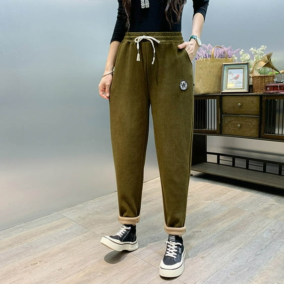 HUPOM Handerpants Gloves Pants For Women In Clothing Trousers High Waist Rise Long Straight-Leg 4XL