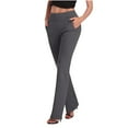 thumbnail image 1 of HUPOM Handerpants Gloves Training Pants Trousers High Waist Rise Full Cropped Flare Gray L, 1 of 1