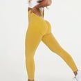 thumbnail image 1 of HUPOM Handerpants Gloves Women Capri Pants Track Pants High Waist Rise Full Straight-Leg Yellow M, 1 of 5