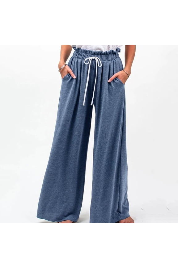 Handerpants Gloves Womens Pants Carpenter High Waist Rise Long Flare-Leg Dark Blue 2XL