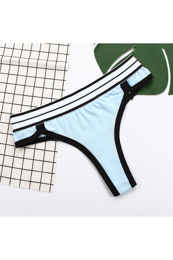 High Waisted Underwear For Women Tummy Control Underwear For Women In Clothing Thong Activewear Tie Seamless Waistband Blue M