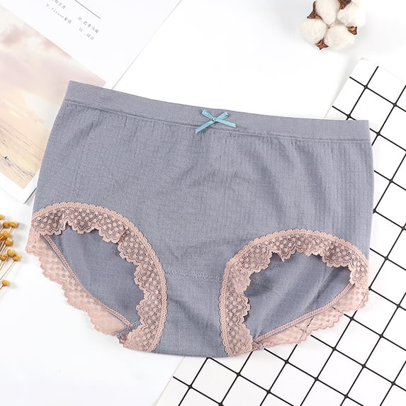 HUPOM Ladies Panties Underwear For Women High Waist Activewear Tie Seamless Waistband Blue F
