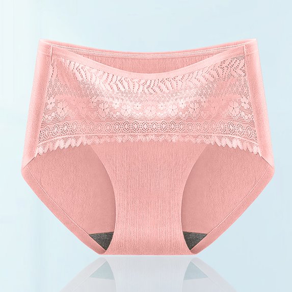 HUPOM Ladies Panties Underwear High Waist Activewear Tie Seamless Waistband Pink L