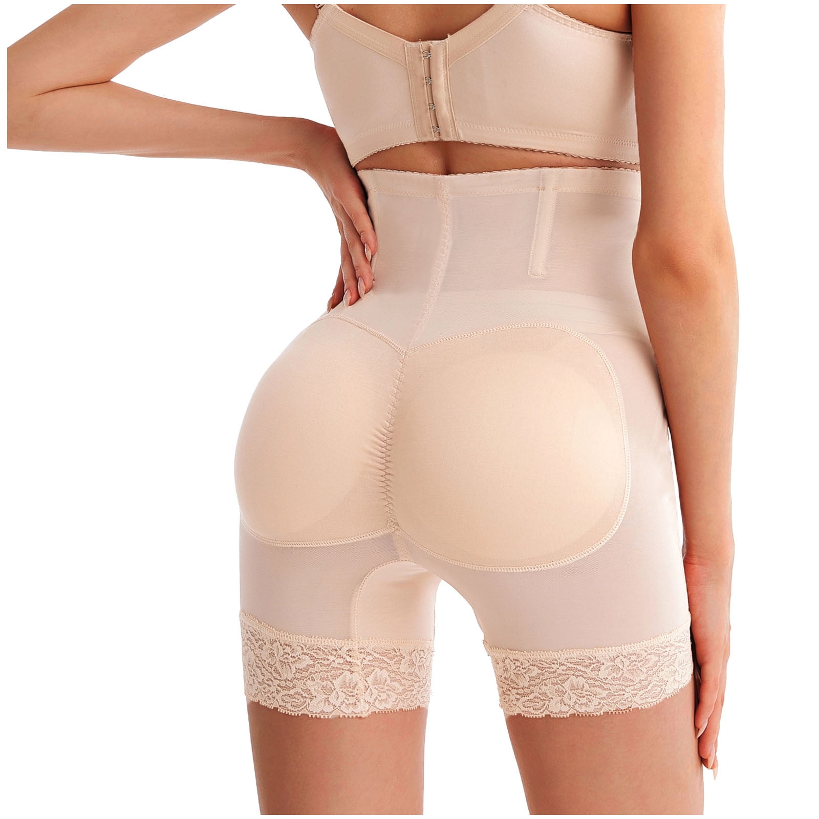 HUPOM Ladies Underwear Panties For Women Pants Leisure Tie Comfort Waist Beige 3XL