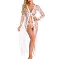 thumbnail image 1 of HUPOM Ladies Underwear Panties Mid Waist Pull-On Jumpsuit Sleep Bodysuit on Clearance White Size 2XL, 1 of 6