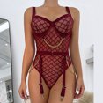 thumbnail image 1 of HUPOM Ladies Underwear Panties Mid Waist Pull-On Jumpsuit Sleep Jumpsuit on Clearance Watermelon Red Size S, 1 of 5