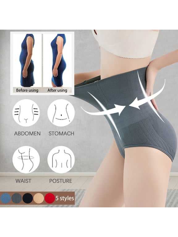 Ladies Underwear Womens Underwear High Waist Casual Tie Seamless Waistband Gray 3XL