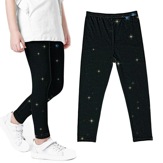 HUPOM Leggings Pants for Girls Legging High Comfort Waist Long Camping Vacation Breathable Summer Clearance None Active Fit Tights size 4-5 Years