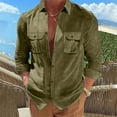 thumbnail image 1 of HUPOM Lightweight Summer Cardigan Button Long Sleeve Button Down Casual Solid Mens Cardigan Sweater Army Green M(US:6), 1 of 9