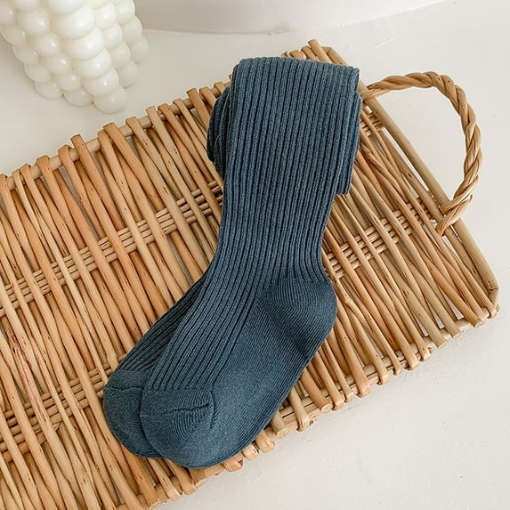 HUPOM Little Girls Thigh-High Soft Solid Casual Dark Blue 2024 Summer Clearance New Arrival Size L