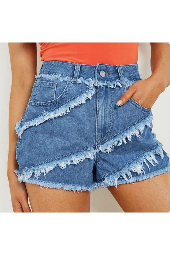 Lounge Shorts For Women Summer Shorts For Women 2023 Jean High Ankle Dance Blue M
