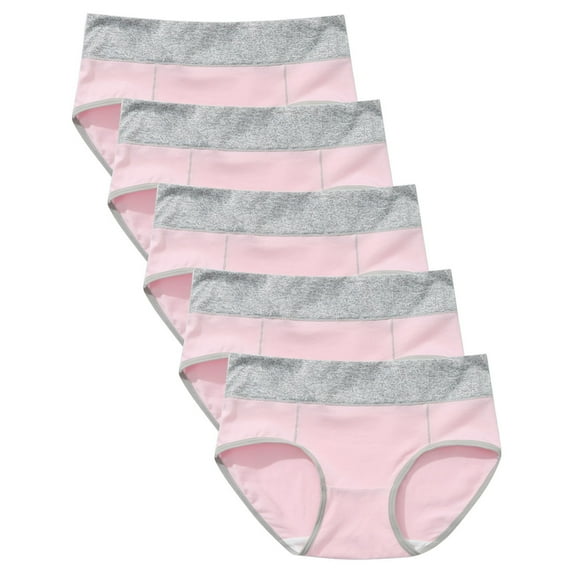 HUPOM Matching Underwear Womens Panties High Waist Leisure Tie Banded Waist Pink 2XL