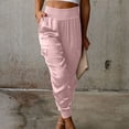 thumbnail image 1 of HUPOM Medieval Pants Womens Pants Chinos High Waist Rise Full Straight-Leg Pink S, 1 of 6