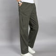 thumbnail image 1 of HUPOM Men'S Chino Pants Fashion Men Pants Cargo Mid Waist Rise Short Slim Bootcut Army Green L, 1 of 6