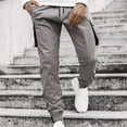 thumbnail image 1 of HUPOM Men'S Chino Pants Mens Pants Cargo Mid Waist Rise Short Slim Bootcut Gray M, 1 of 8