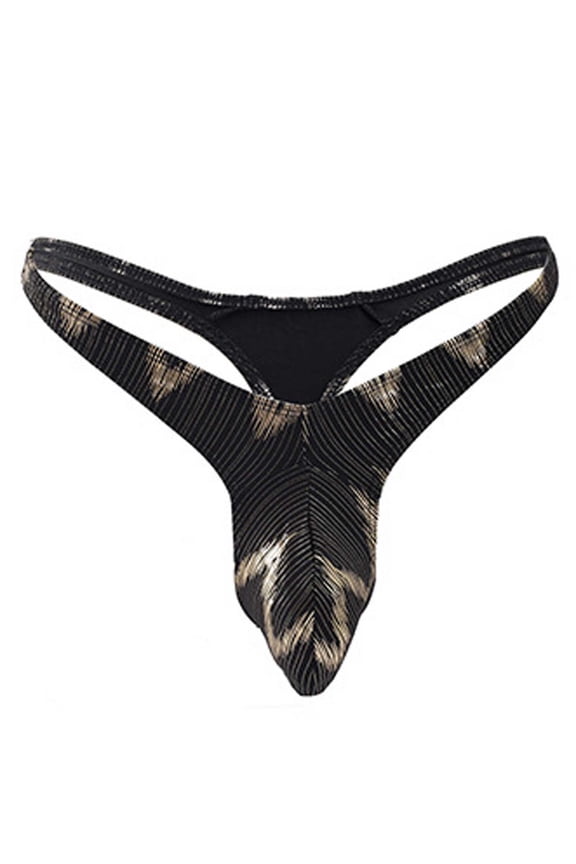 Men'S Underwear Funny Underwear For Men Low waist Drop Waist Printed Thong Gold One Size