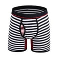 thumbnail image 1 of HUPOM Men'S Underwear Underwear For Men Pack Low waist Comfort Waist Striped Boxer Briefs Black 2XL, 1 of 8
