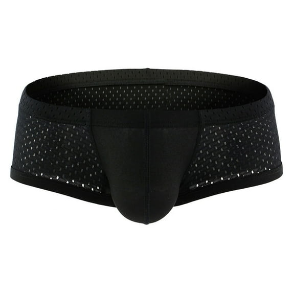 HUPOM Men'S Underwear Underwear For Men Pack Low waist Drop Waist Solid Boxer Briefs Black S