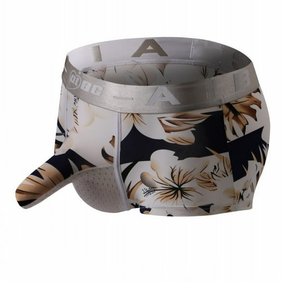 HUPOM Men'S Underwear Underwear For Men Pack Low waist Drop Waist Solid Boxer Briefs Khaki XL