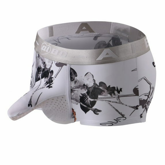 HUPOM Men'S Underwear Underwear For Men Pack Low waist Drop Waist Solid Boxer Briefs White XL