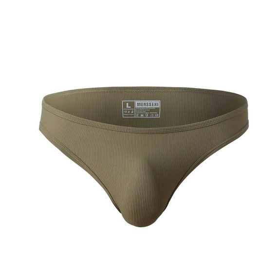 HUPOM Men'S Underwear Underwear For Men Pack Low waist Drop Waist Solid Briefs Army Green M