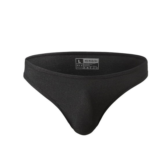 HUPOM Men'S Underwear Underwear For Men Pack Low waist Drop Waist Solid Briefs Black XL