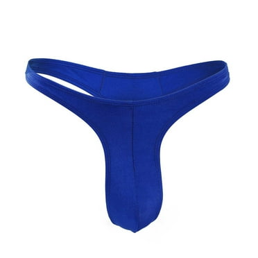 HUPOM Men'S Underwear Underwear For Men Pack Low waist Drop Waist Solid Thong Blue One Size