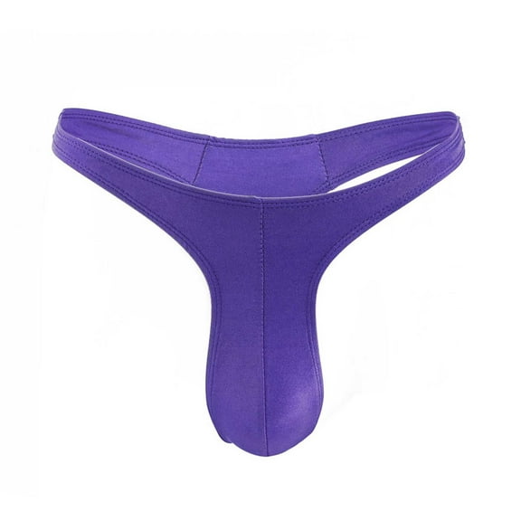 HUPOM Men'S Underwear Underwear For Men Pack Low waist Drop Waist Solid Thong Purple One Size