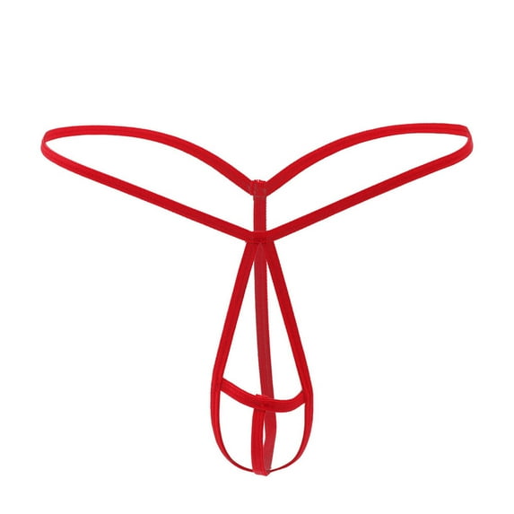 HUPOM Men'S Underwear Underwear For Men Pack Low waist Drop Waist Solid Thong Red One Size