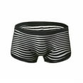 thumbnail image 1 of HUPOM Men'S Underwear Underwear For Men Pack Low waist Drop Waist Striped Boxer Briefs Black 2XL, 1 of 3