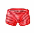 thumbnail image 1 of HUPOM Men'S Underwear Underwear For Men Pack Low waist Drop Waist Striped Boxer Briefs Red L, 1 of 3