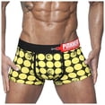 thumbnail image 1 of HUPOM Men'S Underwear Underwear For Men Pack Low waist Elastic Waist Printed Briefs Yellow L, 1 of 4