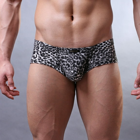 HUPOM Men'S Underwear Underwear For Men Pack Low waist Elastic Waist Solid Boxer Briefs Black 2XL