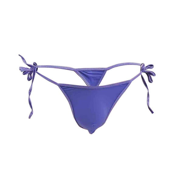 HUPOM Men'S Underwear Underwear For Men Pack Medium waist Banded Waist Solid Thong Purple One Size