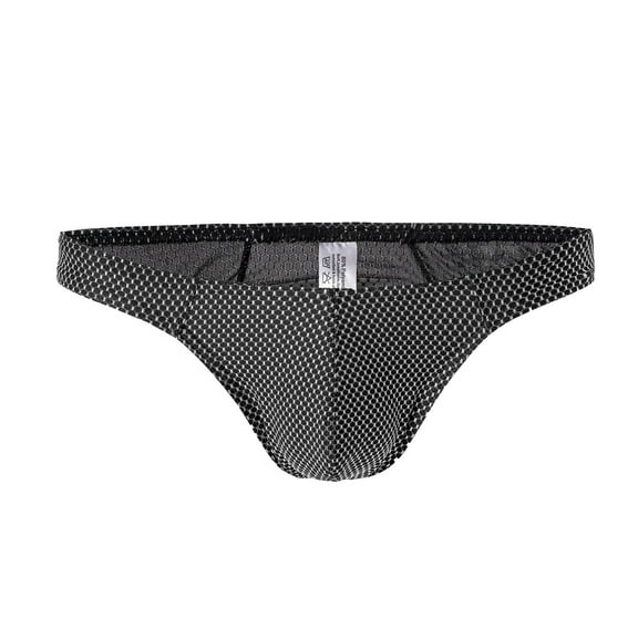 HUPOM Men'S Underwear Underwear For Men Pack Medium waist Comfort Waist Printed Thong Black 2XL
