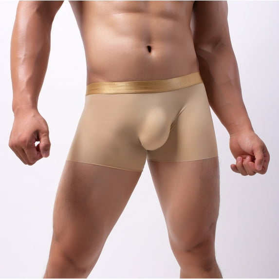 HUPOM Men'S Underwear Underwear For Men Pack Medium waist Comfort Waist Solid Boxer Briefs Beige 2XL